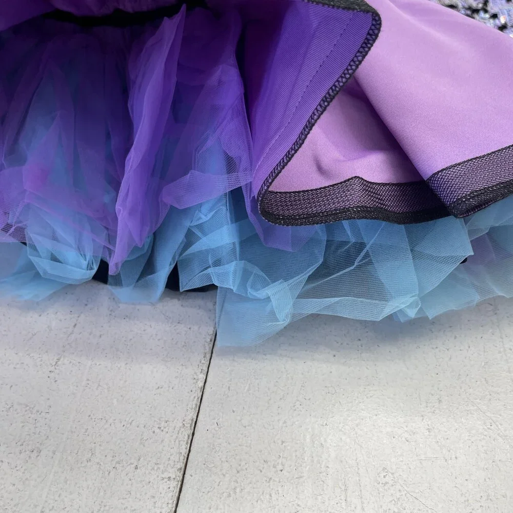Weissman Dance Costume Set Girls XLC Multicolor Sequin Vest Tutu Dress 4 Piece